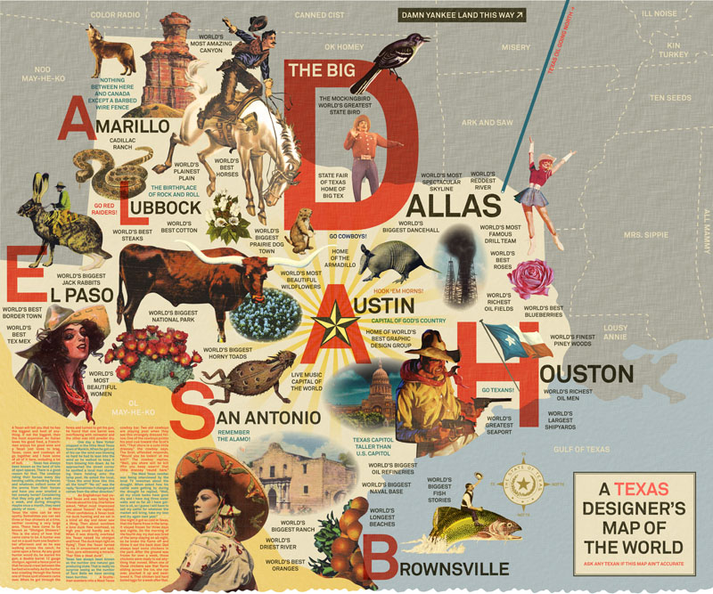 A Texas Designer's Map of the World by DJ Stout